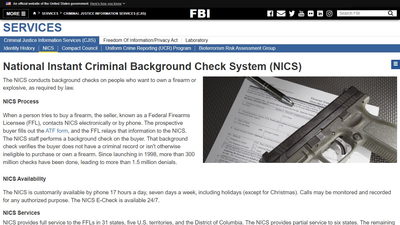 National Instant Criminal Background Check System (NICS)